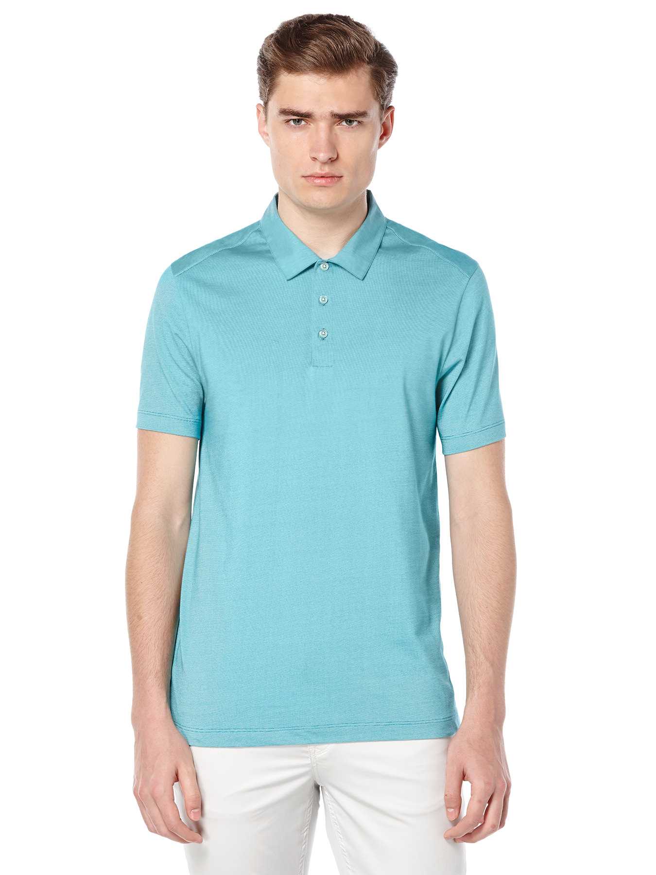 Perry Ellis Short Sleeve Fine Stripe Polo