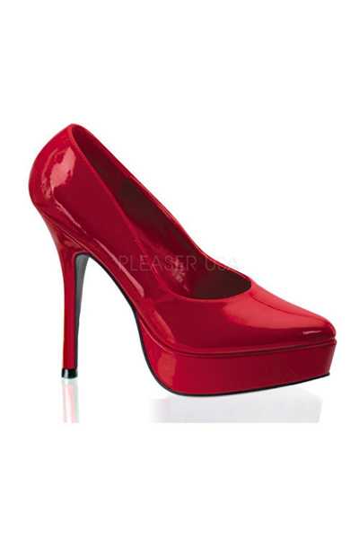 Red Patent Faux Leather Pump High Heels