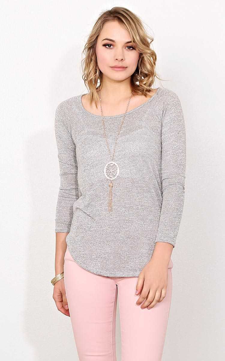 Dawn Slub Knit Necklace Top - - Oatmeal in Size by Styles For Less