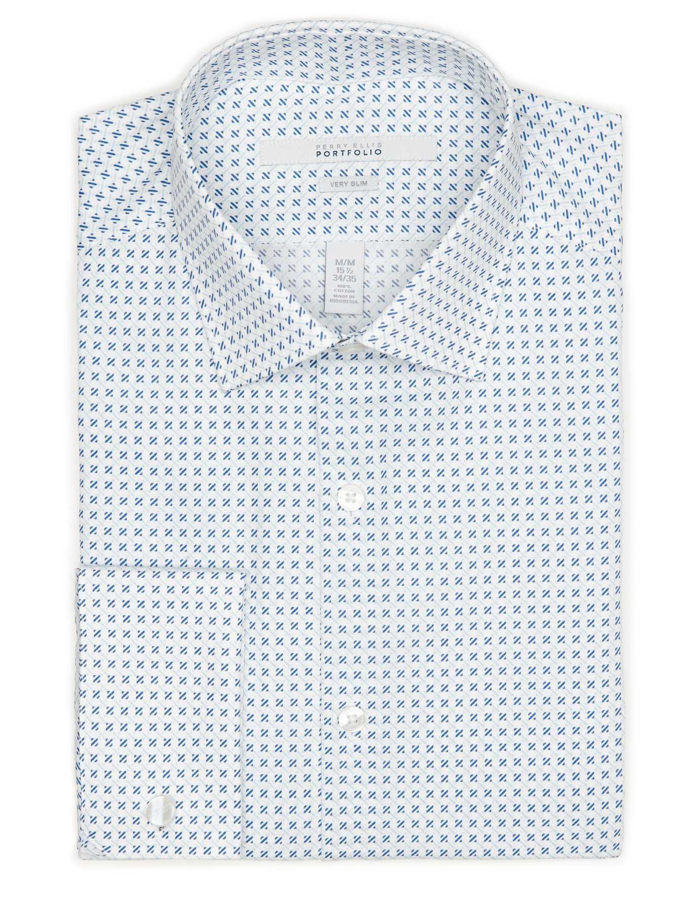 Perry Ellis Very Slim Box Print Dress Shirt