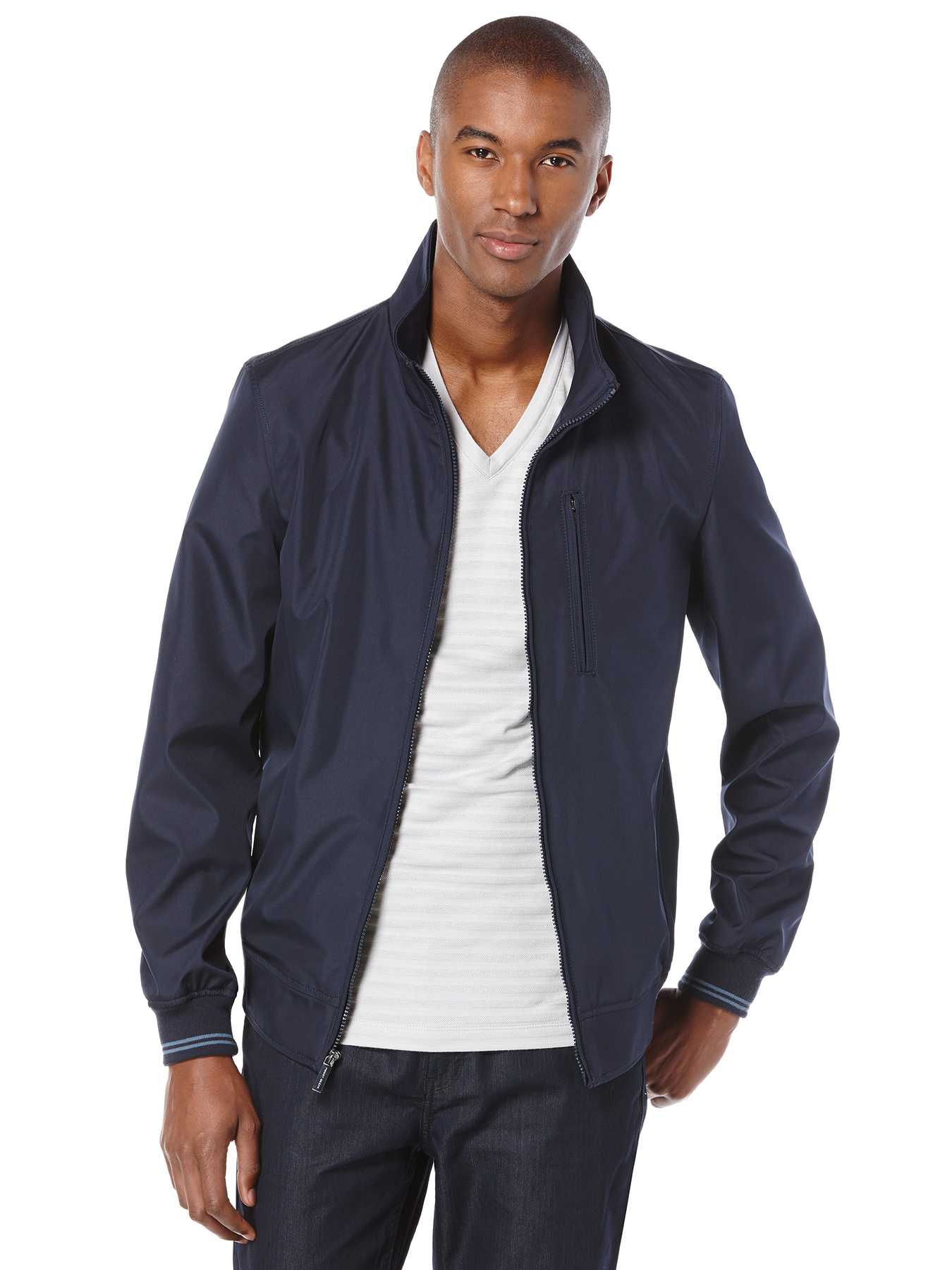 Perry Ellis Lightweight Iridescent Zip Front Jacket