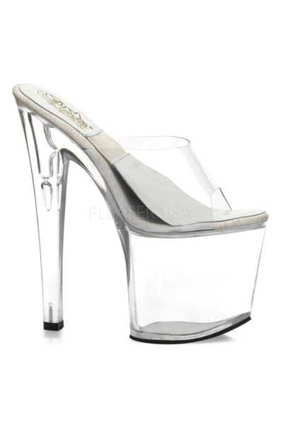 Clear Slip On Platform High Heels