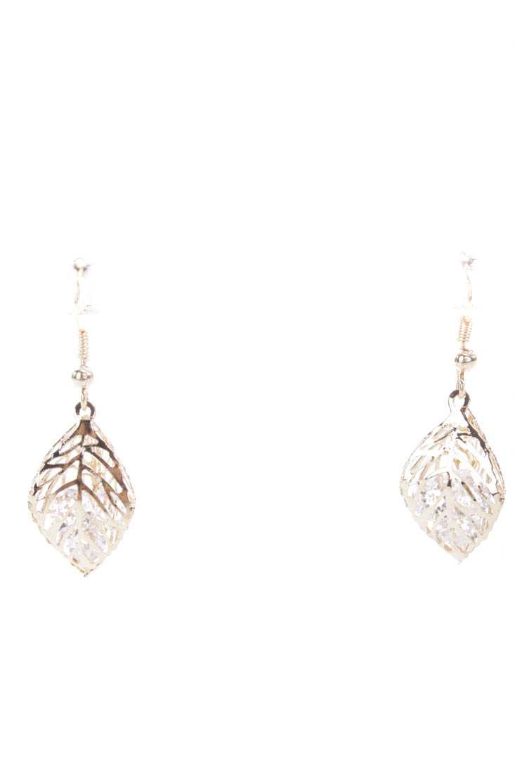 Gold 3D Leaf Earrings
