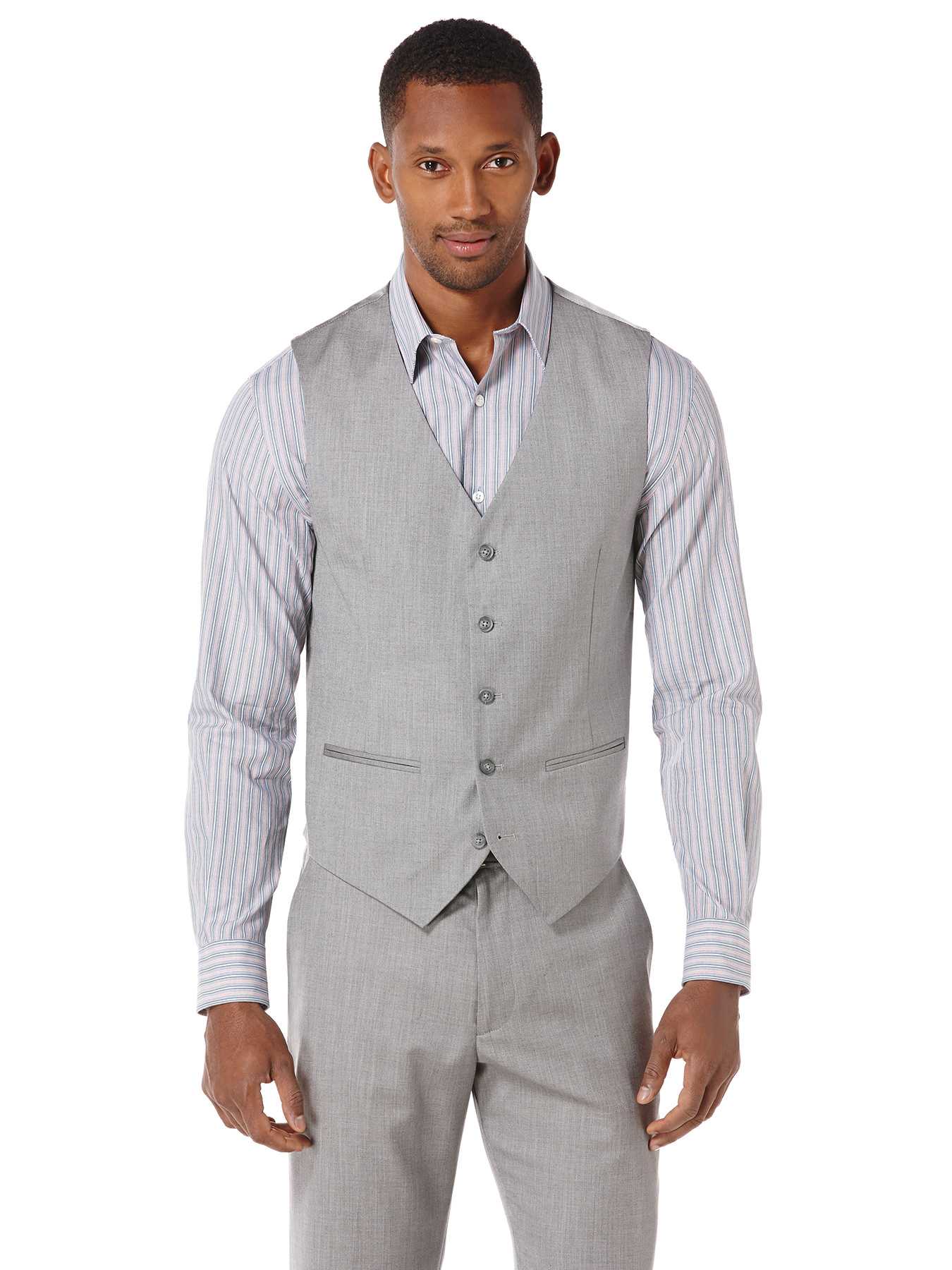 Perry Ellis Big and Tall Textured Suit Vest