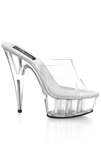 Clear Clear Slip On Platform High Heels