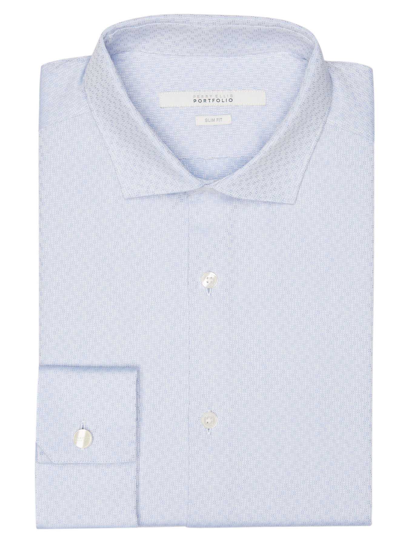 Perry Ellis Slim Fit Dobby Box Dress Shirt