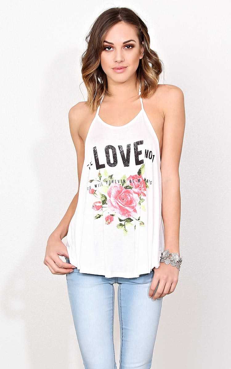 THE LOVE NO 1 Knit Tank - - Ivry/Natrl in Size by Styles For Less