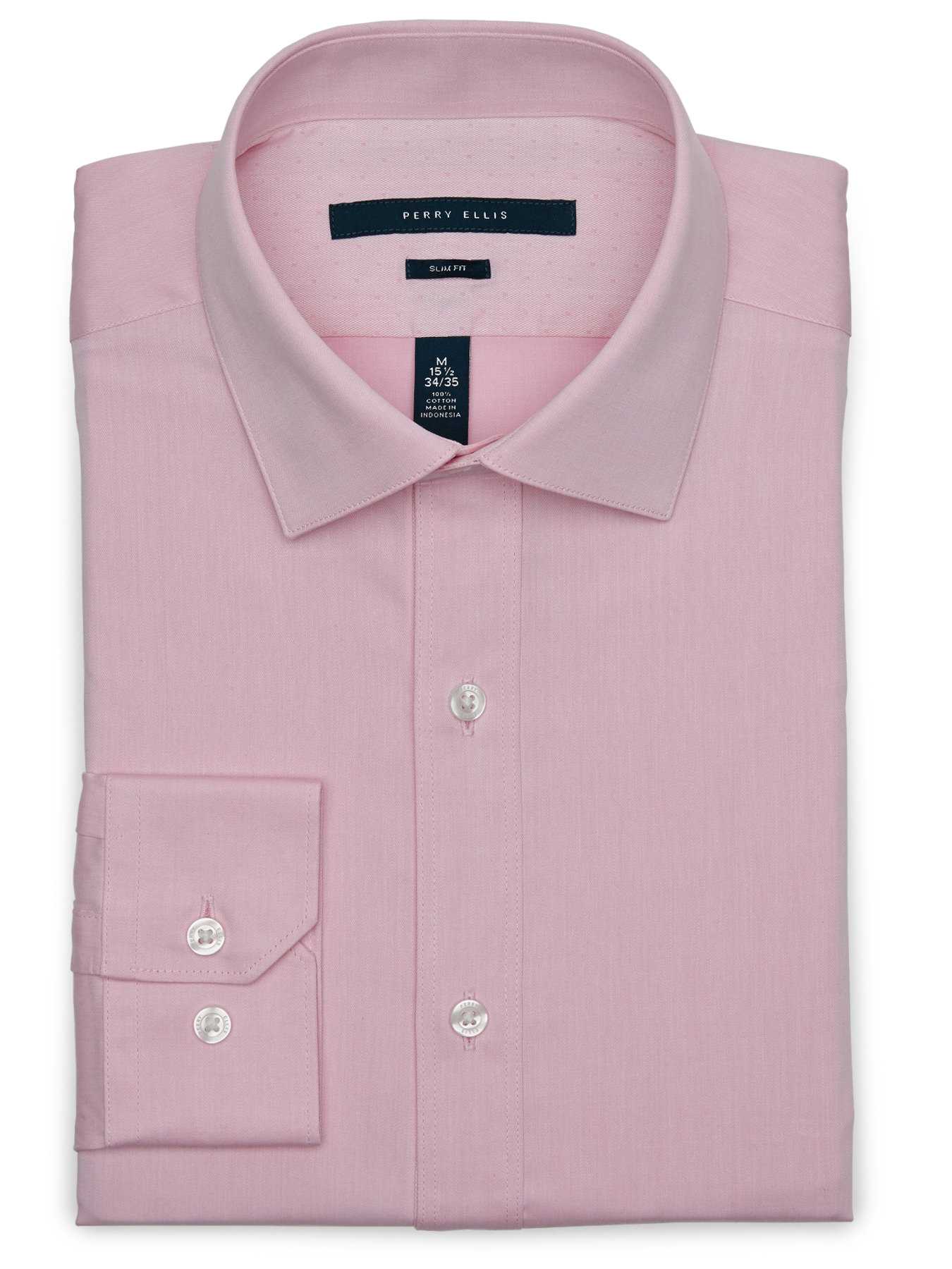 Perry Ellis Slim Fit Two Color Twill Dress Shirt