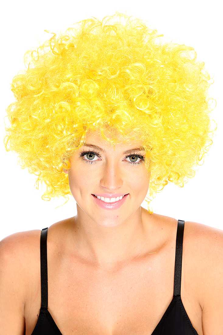Yellow Curly Afro Wig