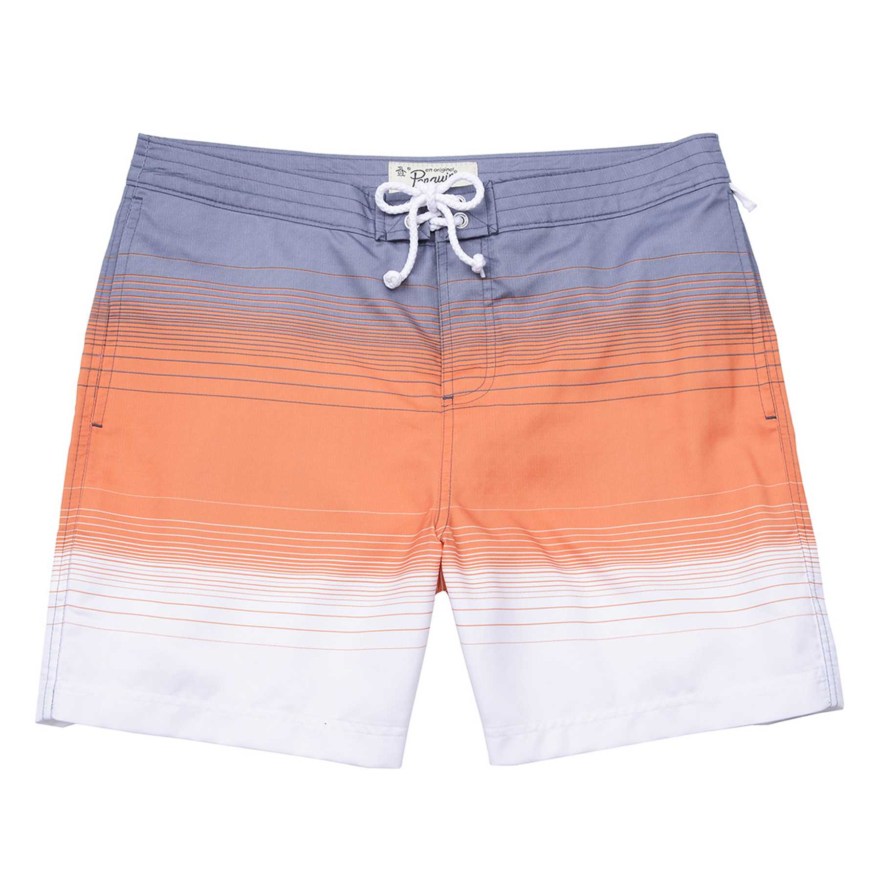 Original Penguin STRIPE FAUX CHAMBRAY SWIM VOLLEY