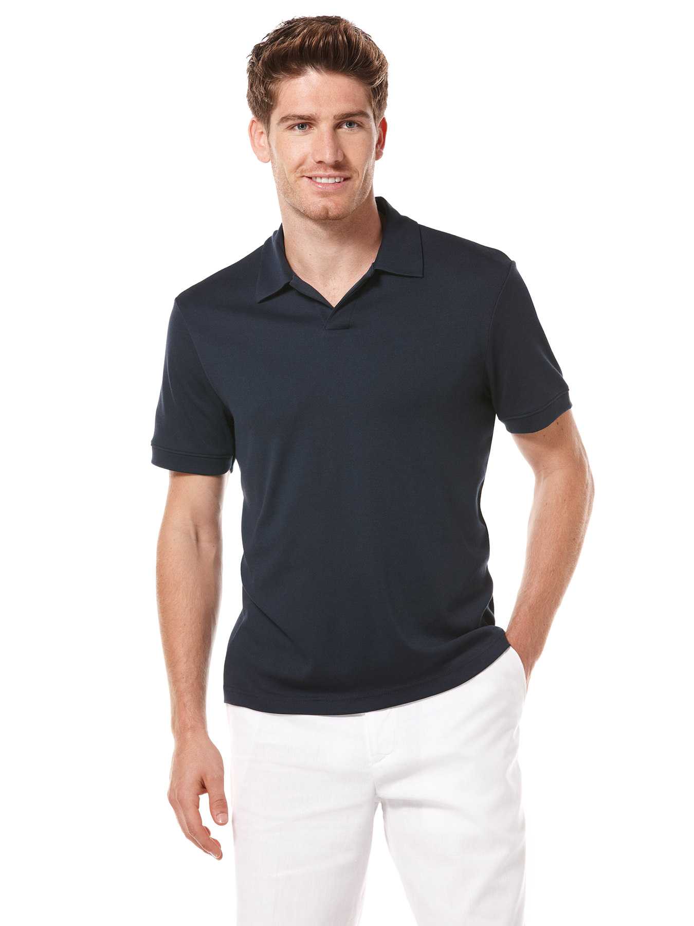 Perry Ellis Big and Tall Rib Open Knit Polo