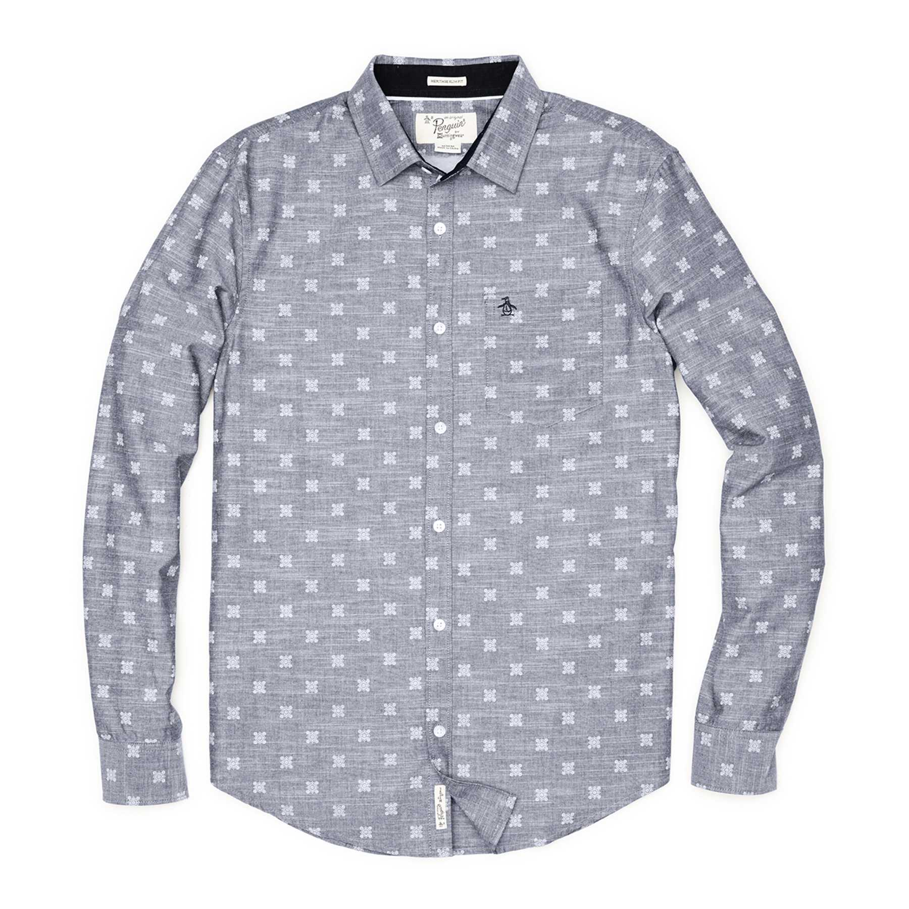 Original Penguin PRINTED CHAMBRAY SHIRT