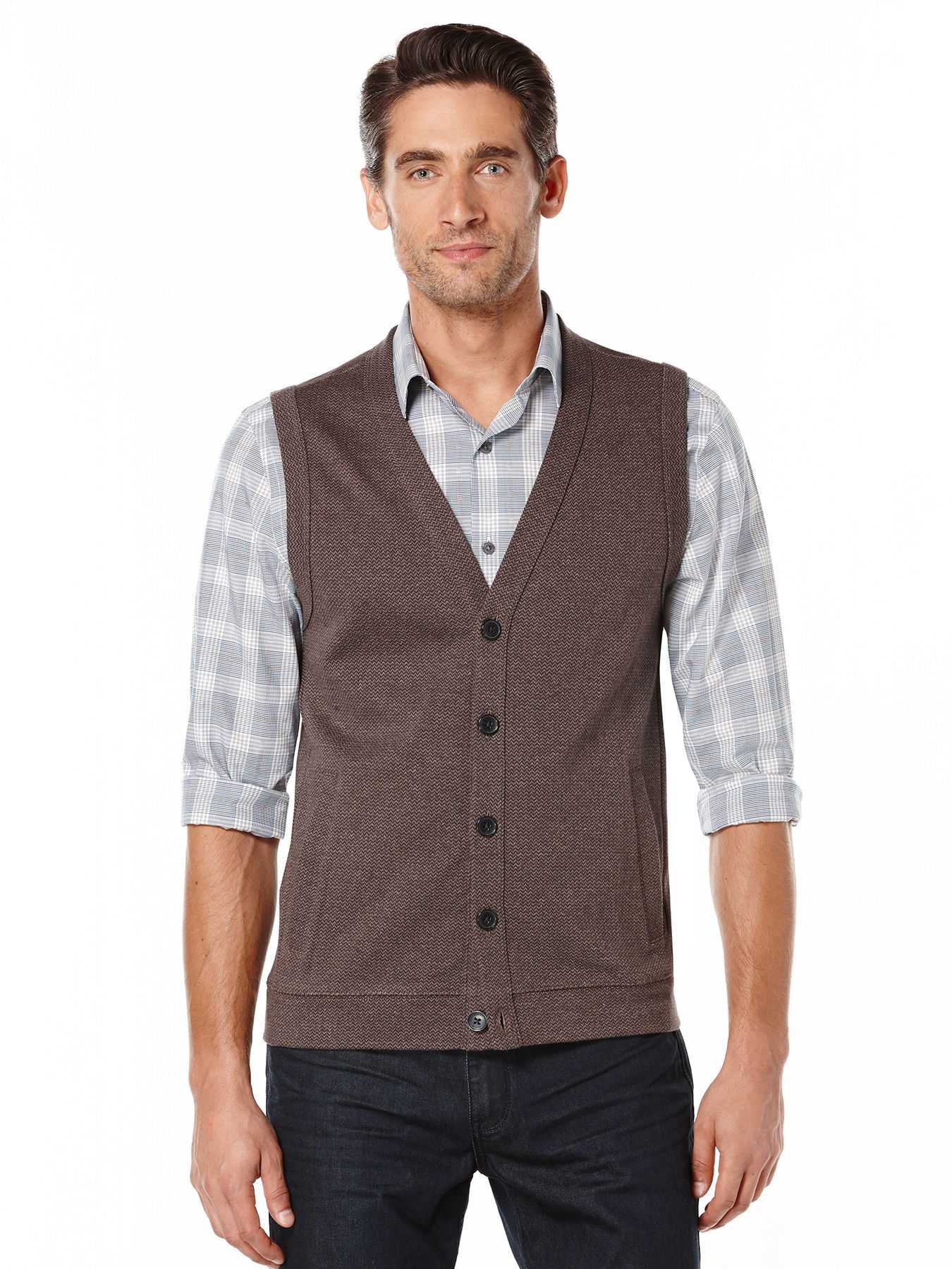 Perry Ellis Herringbone Vest