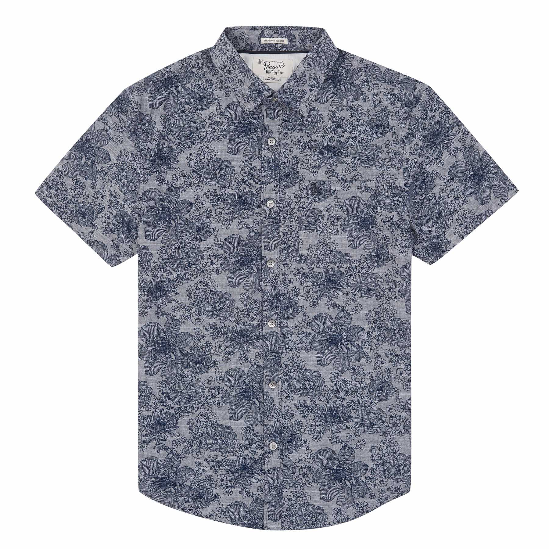 Original Penguin CHAMBRAY FLORAL PRINT SHIRT