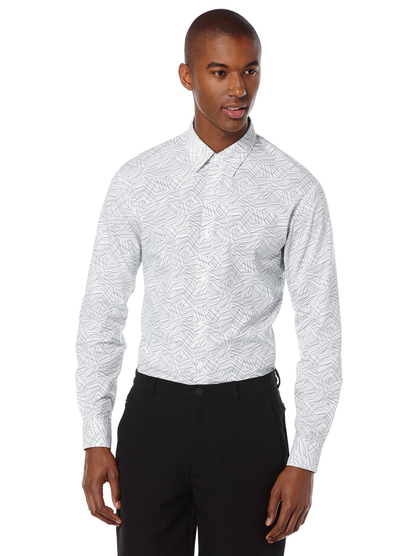 Perry Ellis Slim Fit Active Geo Print Shirt