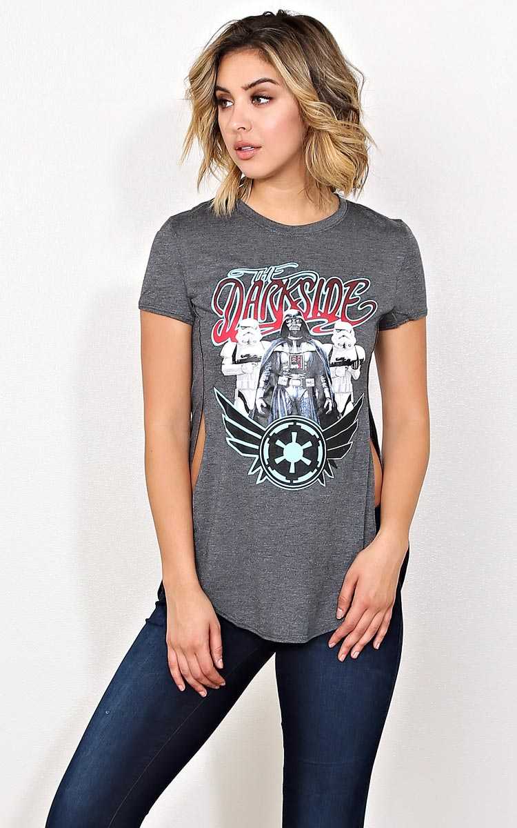 THE DARKSIDE Graphic Knit Tee - - Charcoal in Size by Styles For Less