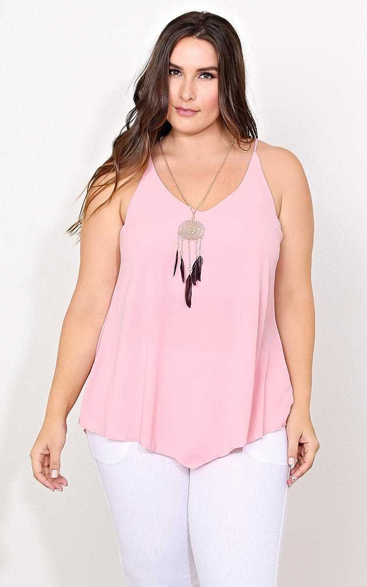 Plus Size Dream Chaser Woven Tank - Mauve in Size by Styles For Less