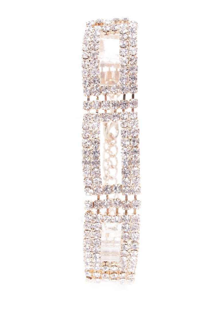 Gold Rhinestone Encrusted Bracelet