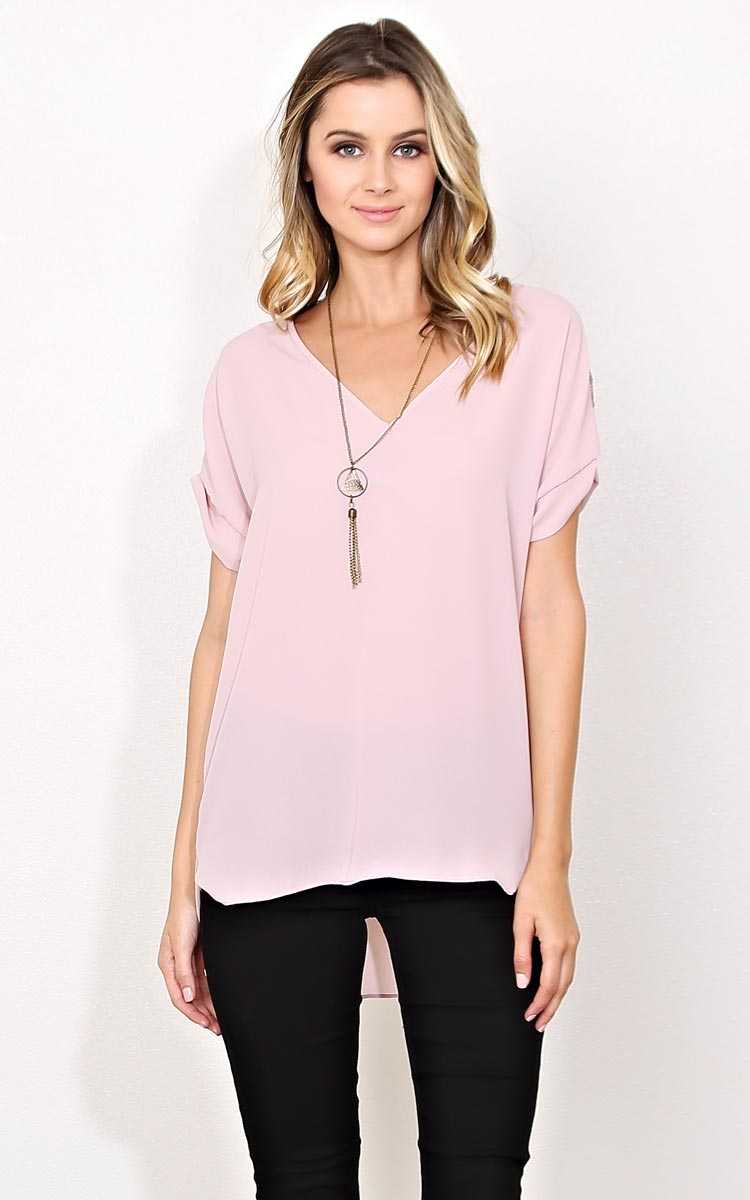 Bailey Woven Necklace Top - Mauve in Size by Styles For Less