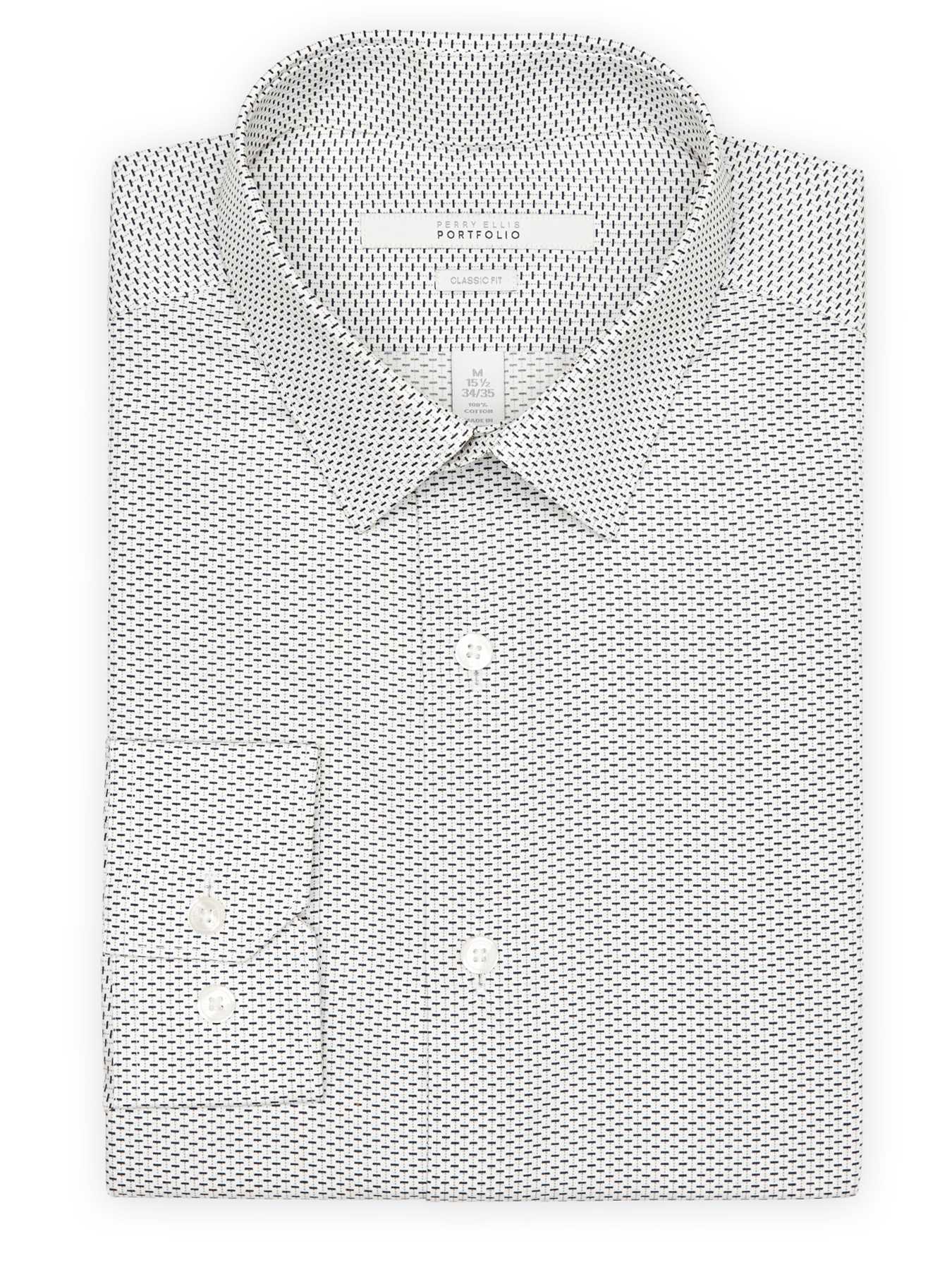 Perry Ellis Classic Fit Mini Horizontal Dress Shirt