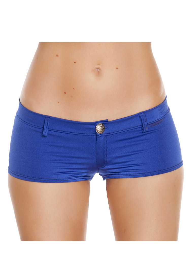 Royal Blue Front Button Detail Low Rise Shorts