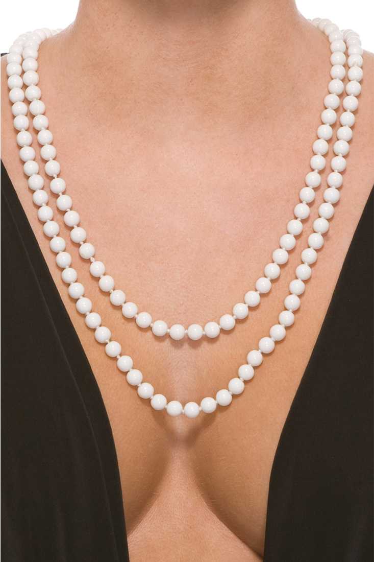 White Faux Pearl Necklace