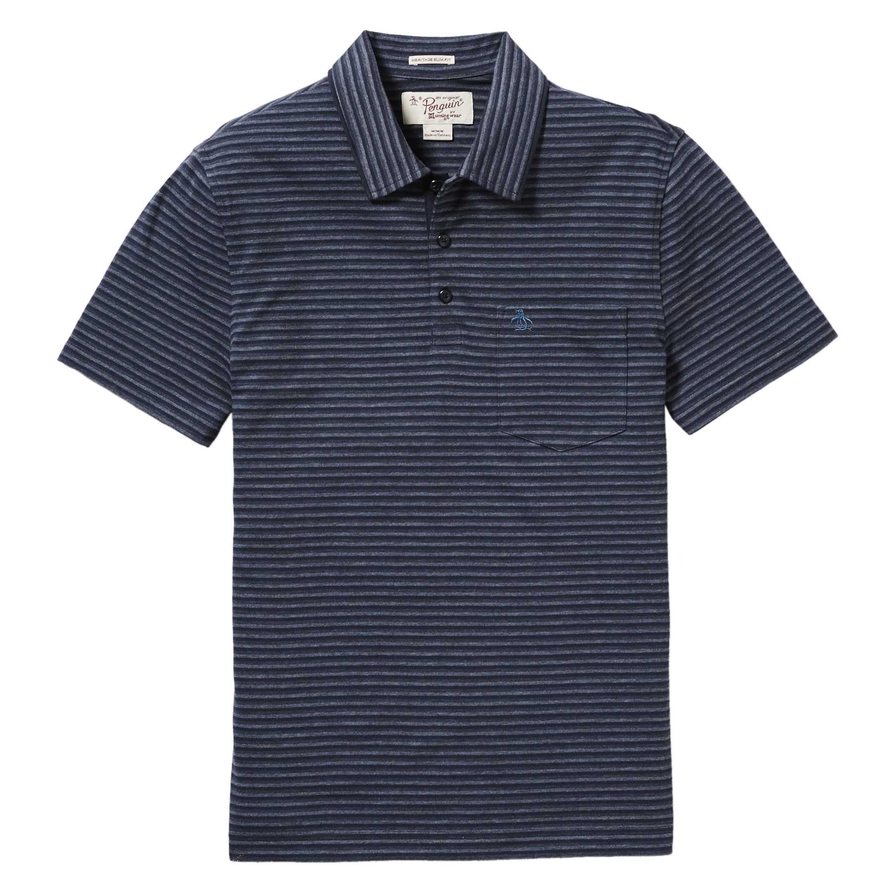Original Penguin HEATHERED STRIPE MEARL POLO