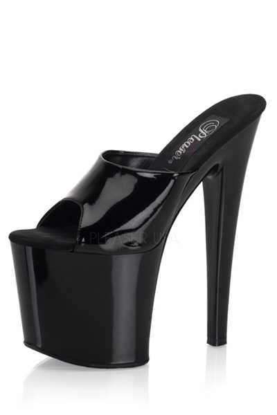 Black Slip On Platform High Heels