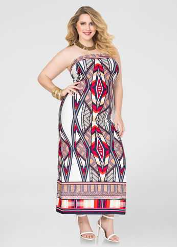 Tribal Tube Top Maxi Dress