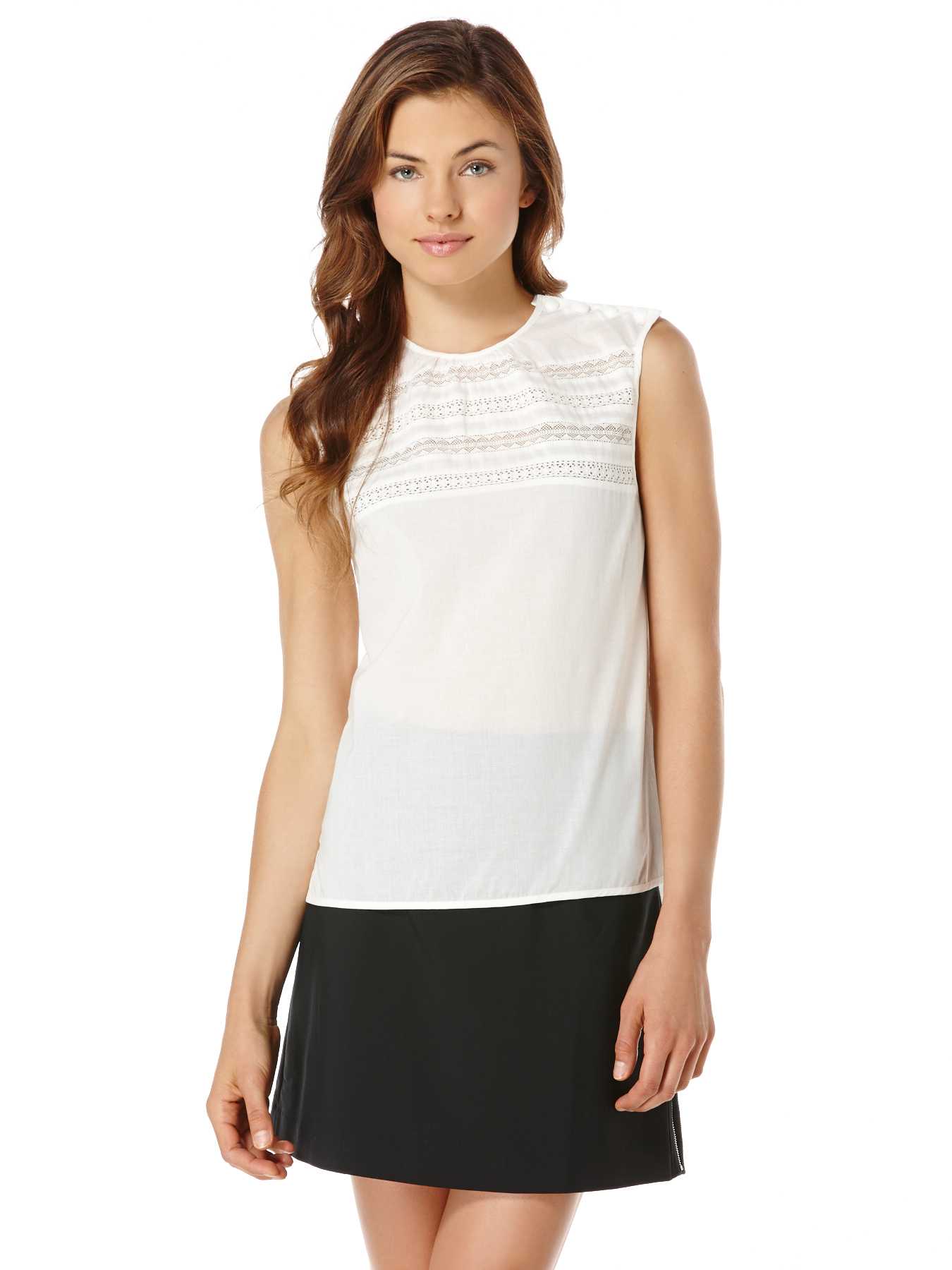 Original Penguin LACE INSET BLOUSE