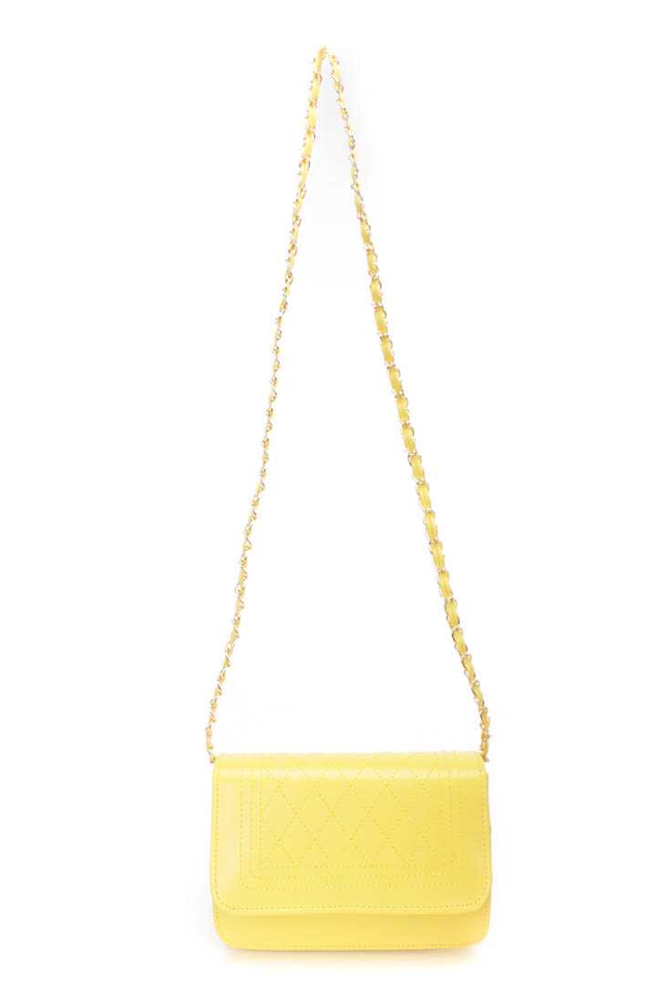 Yellow Faux Leather Handbag