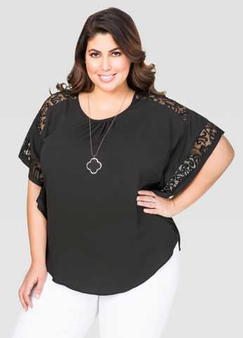 Lace Trim Poncho Top