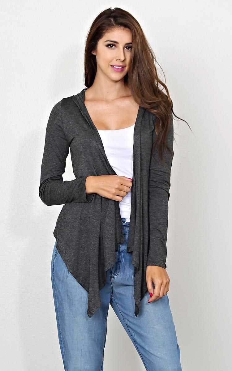 Summer Storm Knit Wrap - LGE - Charcoal in Size Large by Styles For Less