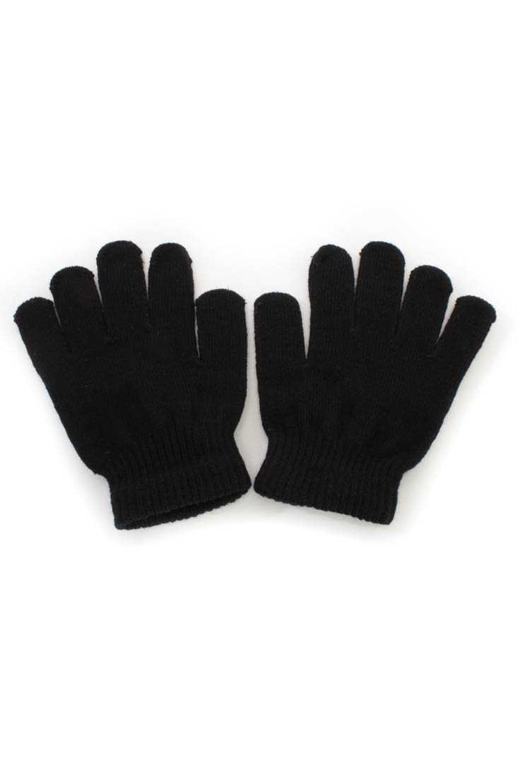 Black Knitted Mittens