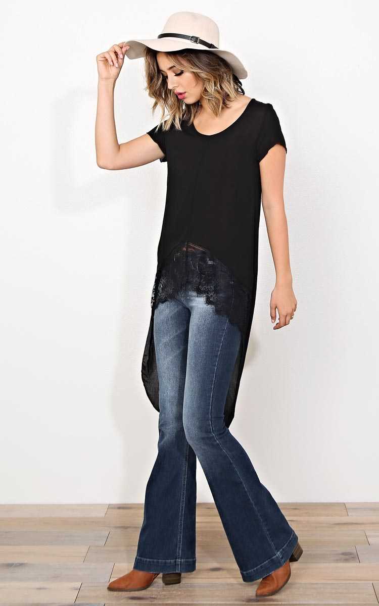Fall Freedom Gauze Woven Top - MED - Black in Size Medium by Styles For Less