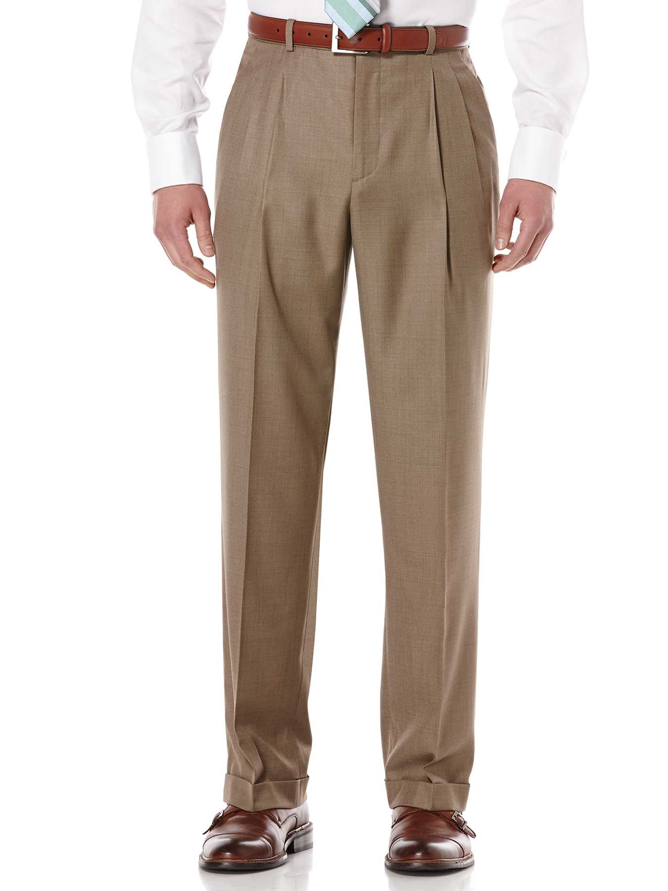 Perry Ellis Double Pleated Classic Fit Portfolio Pant