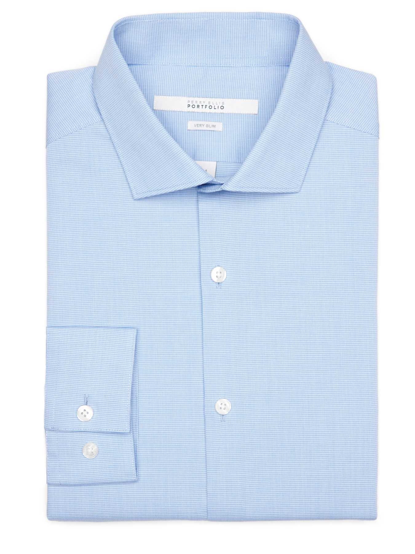 Perry Ellis Very Slim Mini Houndstooth Dress Shirt