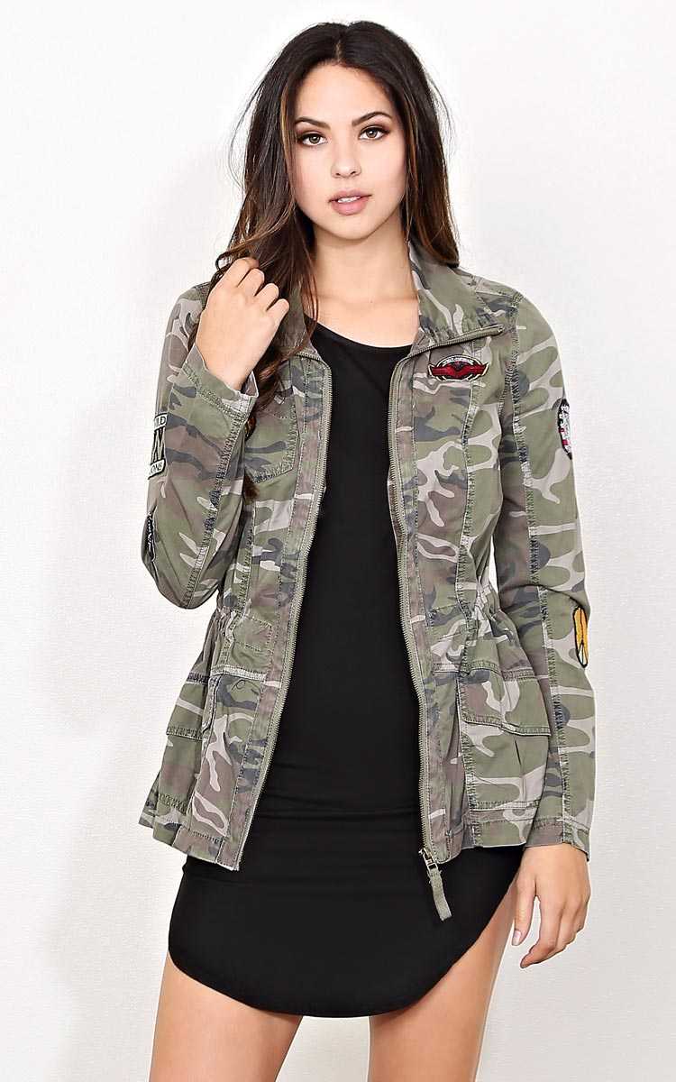 Camouflage And Patches Woven Anorak - - Olive Combo in Size by Styles For Less