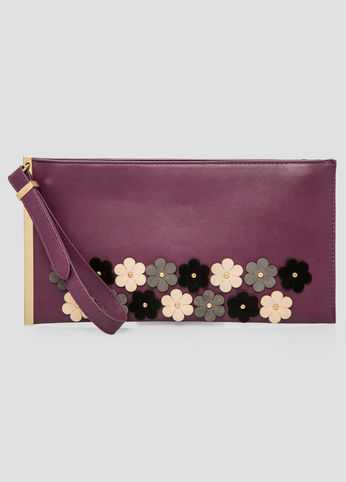 Floral AppliquÃ© Bar Clutch