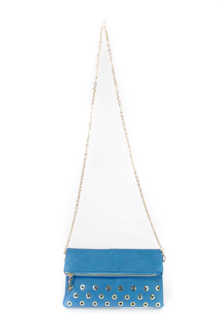 Bahama Blue Faux Leather Wristlet