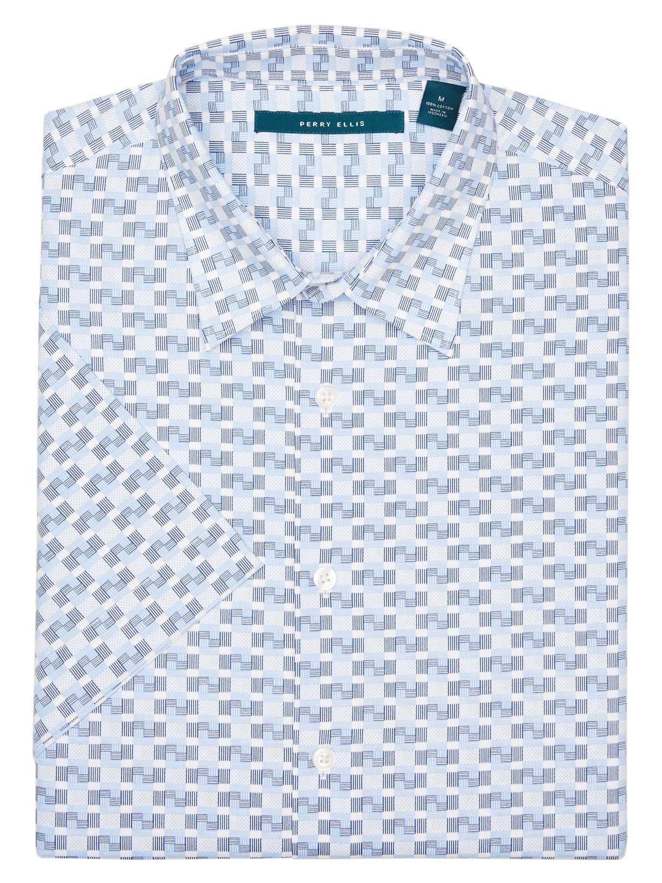 Perry Ellis Short Sleeve Patchwork Shirt