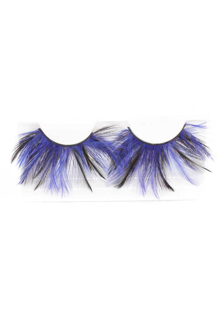Royal Blue Feather Faux Eyelashes