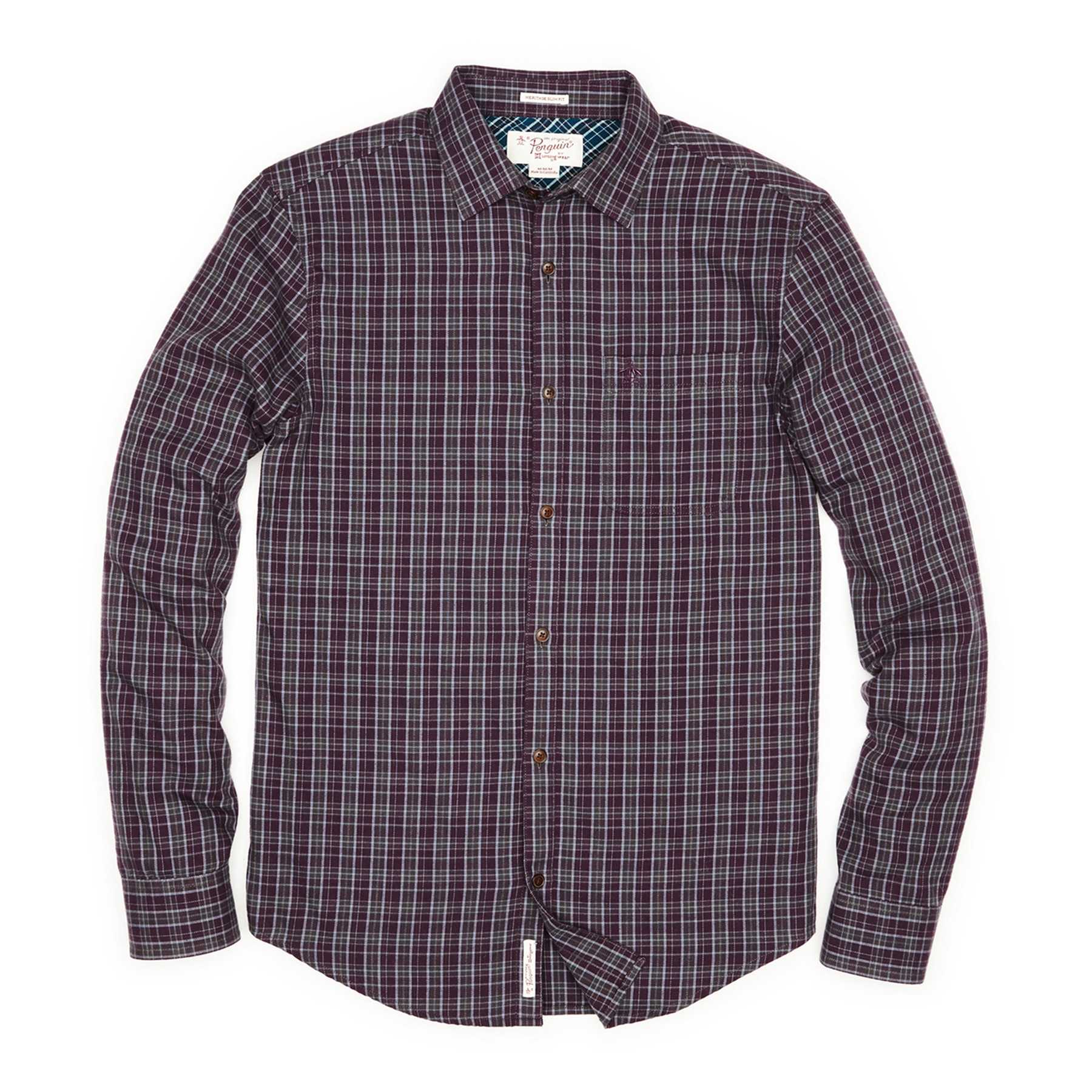Original Penguin UNEVEN CHECK FLANNEL SHIRT