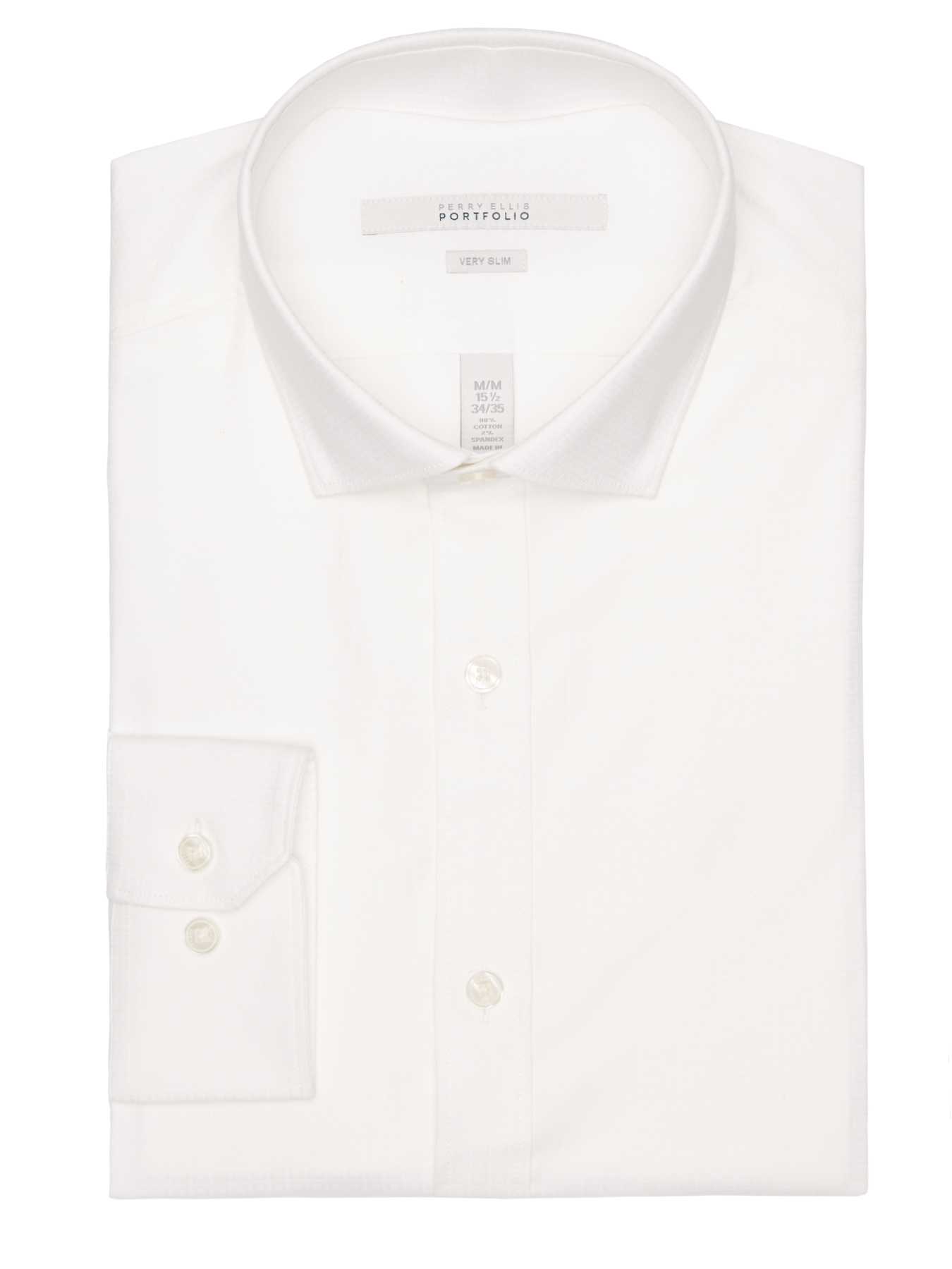 Perry Ellis Very Slim Solid Dobby Box Dress Shirt