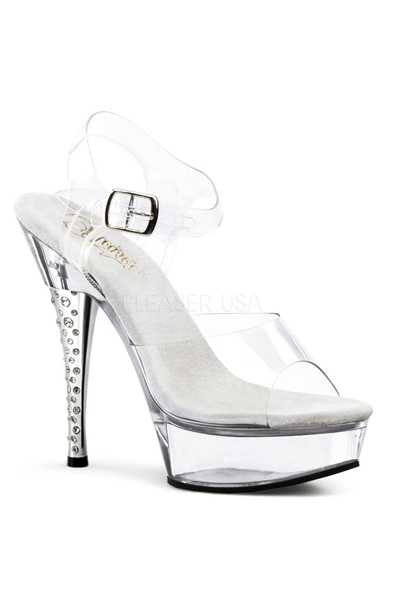 Clear Clear Rhinestone Embellished High Heels