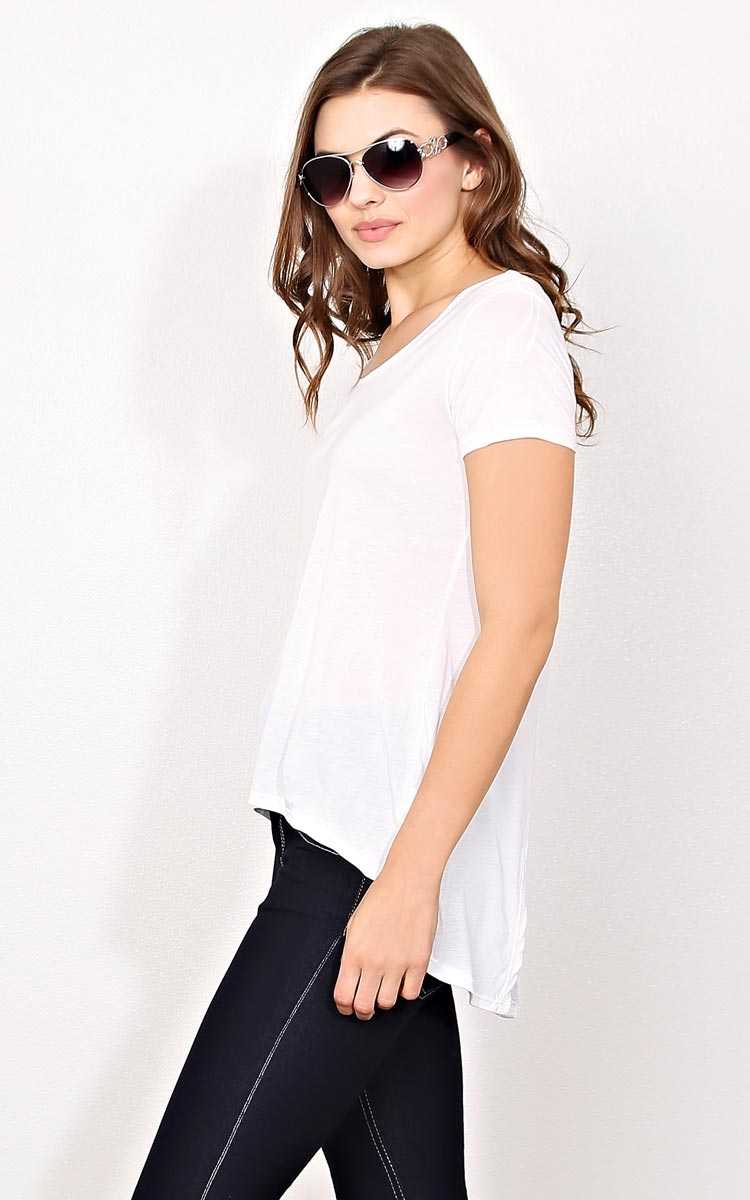 White Flyaway Basic Top - - White in Size by Styles For Less