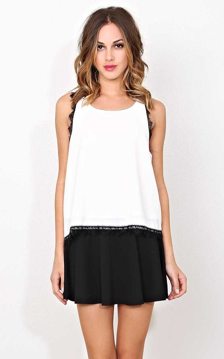 New Fling Eyelash Lace Woven Tank - SML - Ivry/Natrl in Size Small by Styles For Less