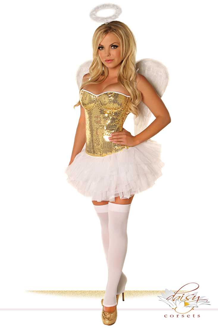 4 PC Glitter Angel Costume