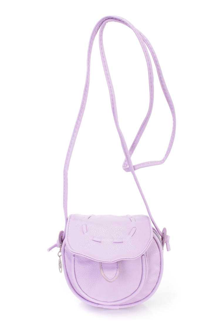 Lavender Faux Leather Woven Mini Handbag