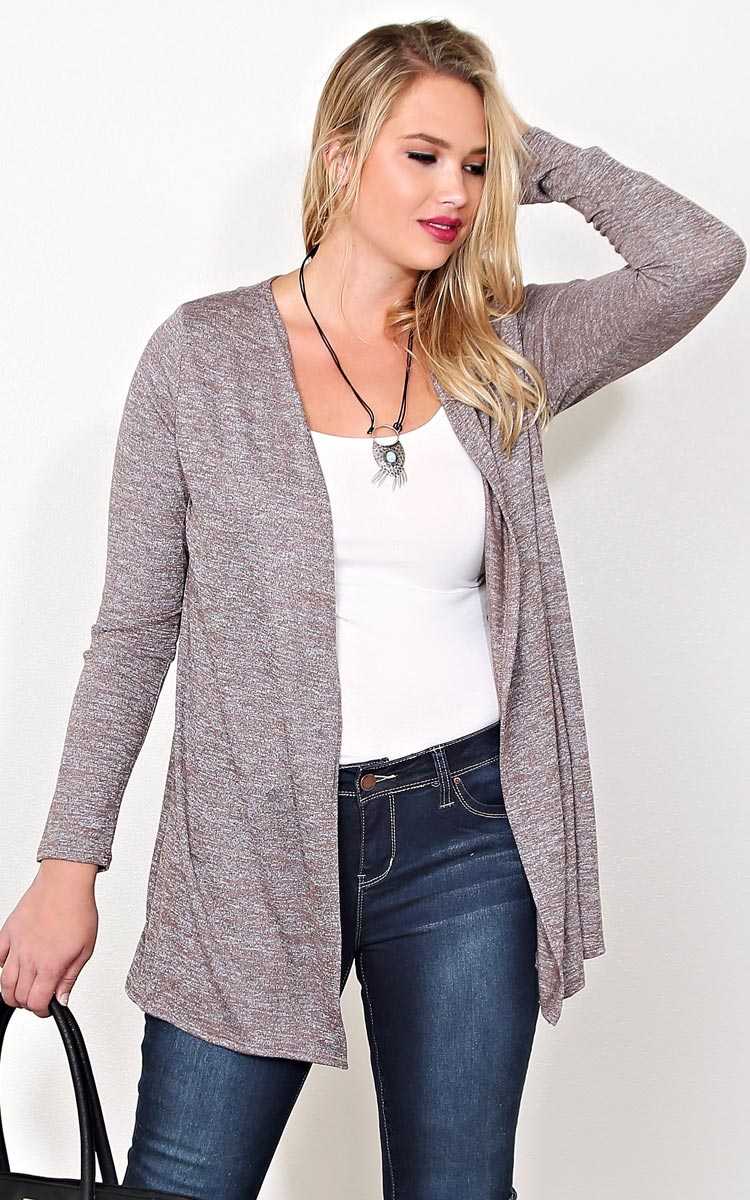Plus Size Winter Breeze Knit Wrap - Taupe in Size by Styles For Less